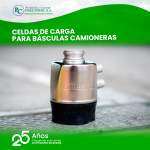 Celda de carga instalada en báscula camionera industrial.
