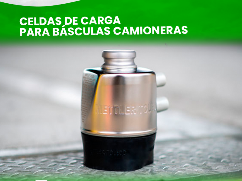 Celda de carga instalada en báscula camionera industrial.