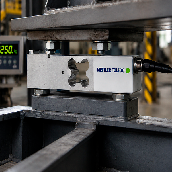 Celda de carga Mettler Toledo instalada en un sistema de pesaje industrial
